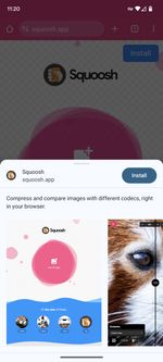 Example of Expanded Install Prompt in Chrome on Android